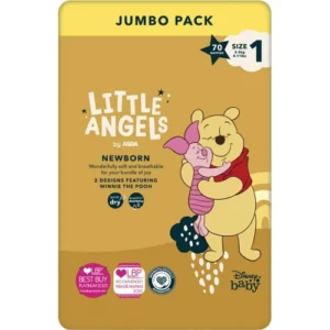 Little Angels Newborn sauskelnės, dydis 1 (2–5 kg) – 70 vnt