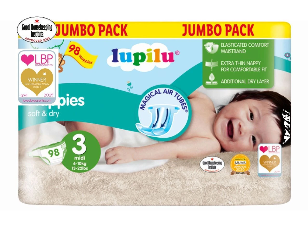 Lupilu Soft&Dry 3 (6-10 kg) – 98 vnt