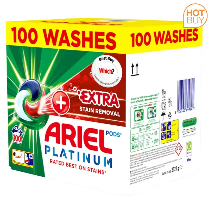 ARIEL +EXTRA PLATINUM Pods skalbimo kapsulės (100 skalbimų)