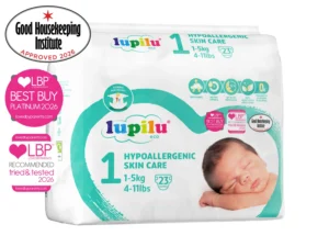 Lupilu Hypoallergenic Skin Care sauskelnės, 1 dydis (1–5 kg), 23 vnt.