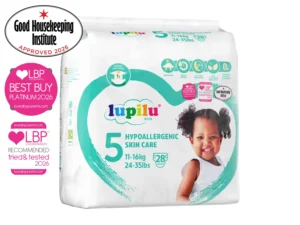 Lupilu Hypoallergenic Skin Care sauskelnės, 5 dydis (11–16 kg), 28 vnt.