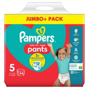 Pampers Baby-Dry sauskelnės-kelnaitės 5 dydis, 64 vnt. (12–17 kg)