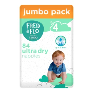 Fred & Flo Ultra Dry sauskelnės 4 dydis, Jumbo Pack (84 vnt.)