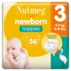 Nutmeg Baby Newborn sauskelnės 3 dydis, 4–9 kg (56 vnt.)